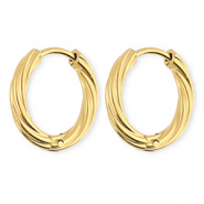 BY31&reg; Orecchini in acciaio inossidabil a cerchio spirale oro