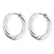 BY31&reg; Orecchini in acciaio inossidabil a cerchio spirale argento