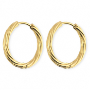 BY31&reg; Orecchini in acciaio inossidabil a cerchio spirale oro