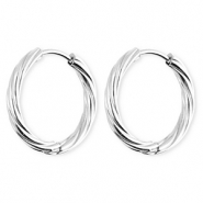 BY31&reg; Orecchini in acciaio inossidabil a cerchio spirale argento