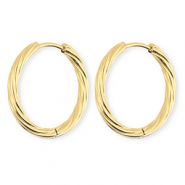BY31&reg; Orecchini in acciaio inossidabil a cerchio spirale oro