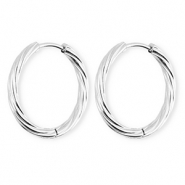 BY31&reg; Orecchini in acciaio inossidabil a cerchio spirale argento