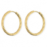BY31&reg; Orecchini in acciaio inossidabil a cerchio spirale oro