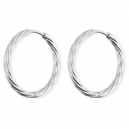 BY31&reg; Orecchini in acciaio inossidabil a cerchio spirale argento