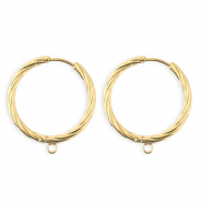 BY31&reg; Componenti in acciaio inossidabile orecchini spirale con anellino oro