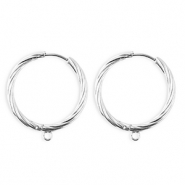 BY31&reg; Componenti in acciaio inossidabile orecchini spirale con anellino argento