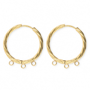 BY31&reg; Componenti in acciaio inossidabile orecchini spirale con 3 anellini oro