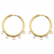 BY31&reg; Componenti in acciaio inossidabile orecchini spirale con 5 anellini oro