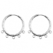 BY31&reg; Componenti in acciaio inossidabile orecchini spirale con 5 anellini argento