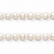 Perle di acqua dolce imperfette rotonde 9-10mm bianco naturale