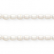 Perle di acqua dolce imperfette chicco di riso 7x6mm bianco naturale