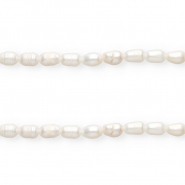 Perle di acqua dolce imperfette chicco di riso 8x6mm bianco naturale