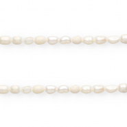 Perle di acqua dolce imperfette chicco di riso 7x5mm bianco naturale