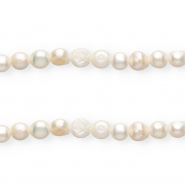 Perle di acqua dolce imperfette pepita rotonde 9mm bianco naturale