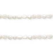 Perle di acqua dolce imperfette pepita ovale 10x9mm bianco naturale