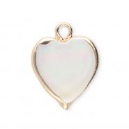 Perle di acqua dolce imperfette ciondolo cuore oro-bianco naturale