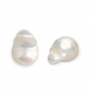 Perle di acqua dolce imperfette di alta lucentezza goccia bianco naturale