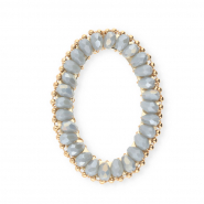 Ciondoli sfaccettati ovale blu grigio AB-oro