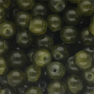 Perline di vetro 8mm verde militare