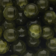 Perline di vetro 12mm verde militare