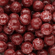 Perline di vetro 12mm rosso borgogna-bianco