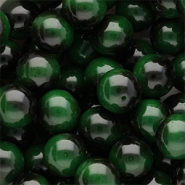 Perline di vetro 14mm nero-verde scuro