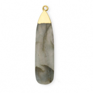 Ciondoli in pietra naturale Labradorite goccia grigio-oro