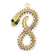 Ciondoli in acciaio inossidabile con strass infinito / serpente oro-cristallo-verde
