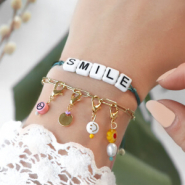 Set di ispirazione Realizzare ciondoli alla moda con perline in acrilico e componenti di metallo DQ chiodini testa tonda arcobaleno