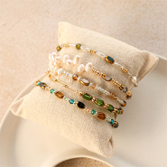 Set di ispirazione Idee creative con le perline di vetro ovali con bordo dorato