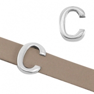 Passante di metallo DQ Ø10,3x2,3 mm a forma di lettera C argento antico (privo di nichel)