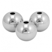 Perline in acciaio inossidabile 4mm argento (acciaio inossidabile)