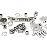 Perline e ciondoli di metallo DQ Perline di metallo DQ color argento antico