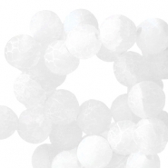 Perline in pietra naturale Calcedonio e Agata 8mm bianco opale