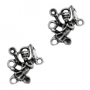 Ciondoli di metallo TQ distanziatore a forma di angelo/castone per Swarovski PP32 argento antico