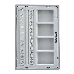 Beadalon tavoletta per braccialetti/perline con coperchio Grigio