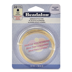 Beadalon filo stile tedesco 22 Gauge tondo oro