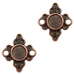 Ciondoli di metallo TQ distanziatore rombo con castone rame (privo di nichel)