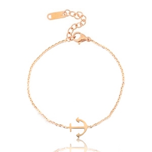 Bracciali in acciaio inossidabile con ancora oro rosa