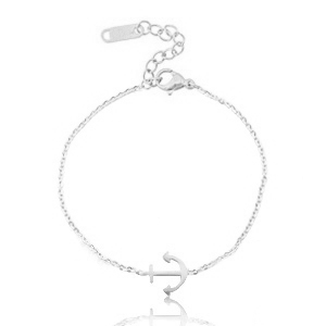 Bracciali in acciaio inossidabile con ancora argento