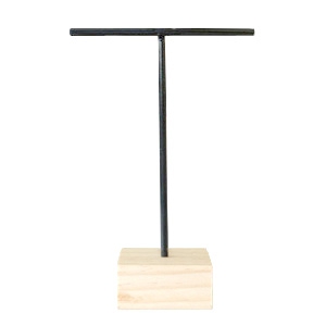 Espositore per bigiotteria a 'T' con supporto di legno per orecchini nero - legno