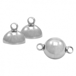 Componenti in acciaio inossidabile chiusura magnetica 6mm tonda argento antico