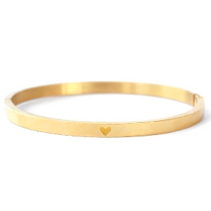Bracciali in acciaio inossidabile con cuore oro
