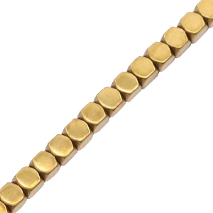 Perline di ematite a forma di cubetto oro