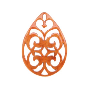 Pendenti in resina 38x27 mm a forma di goccia in stile barocco arancio fiamma