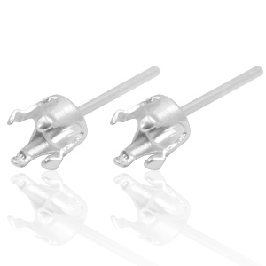 Componenti in argento 925 perni con castone per Swarovski PP32 (4 mm) argento