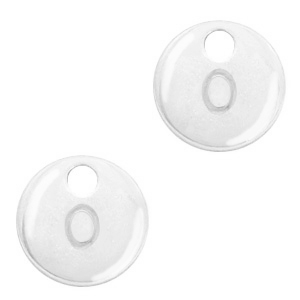 Ciondoli di metallo BQ con disegno lettera O argento antico (privo di nichel)