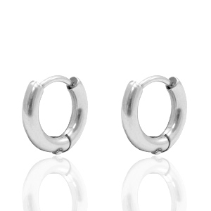 Orecchini in acciaio inossidabile a cerchio argento