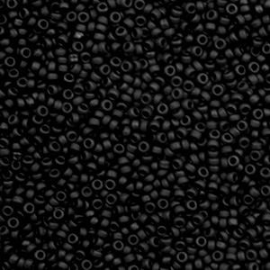 Rocailles Miyuki 15/0 Opaque matte black 15-401f