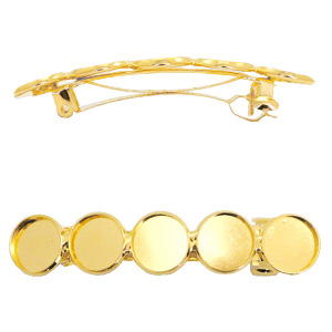 Castoni di metallo fermaglio per capelli per 5 cabochon 12 mm oro